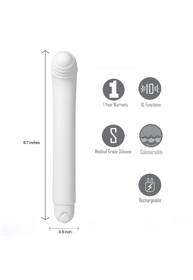 Maia Misty - White 17 cm USB Rechargeable Vibrator