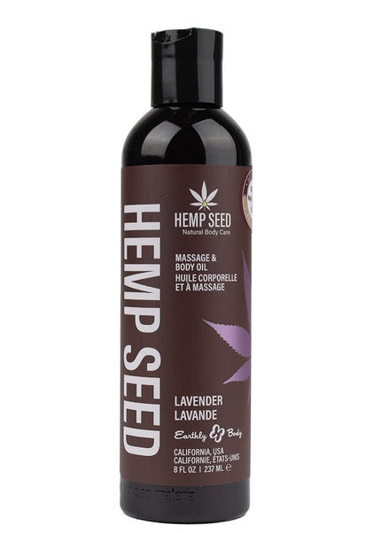 Hemp Seed Massage & Body Oil - Lavender Scented - 237 ml Bottle