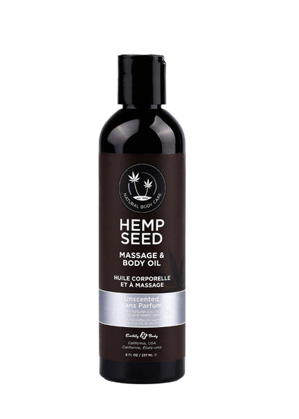 Hemp Seed Massage & Body Oil - Unscented - 237 ml Bottle