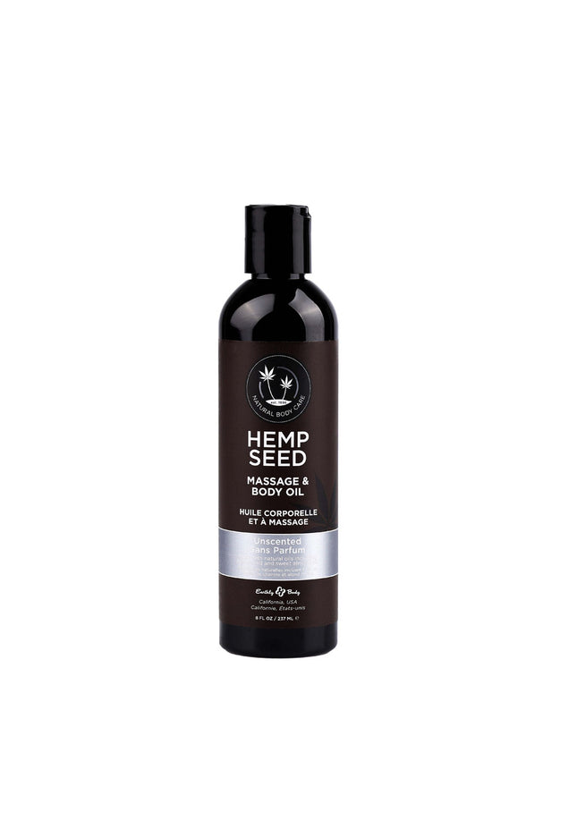 Hemp Seed Massage & Body Oil - Unscented - 237 ml Bottle