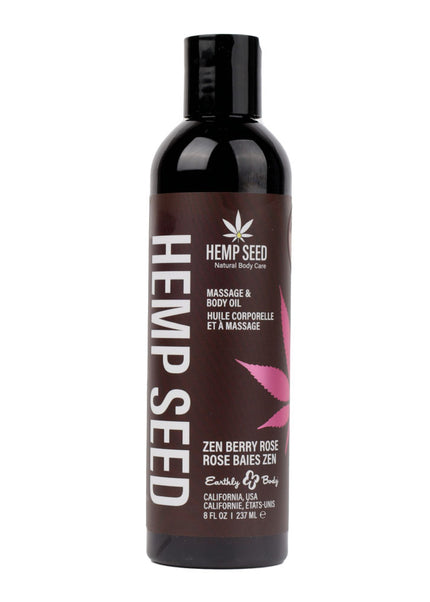 Hemp Seed Massage & Body Oil - Zen Berry Rose (Blackberry