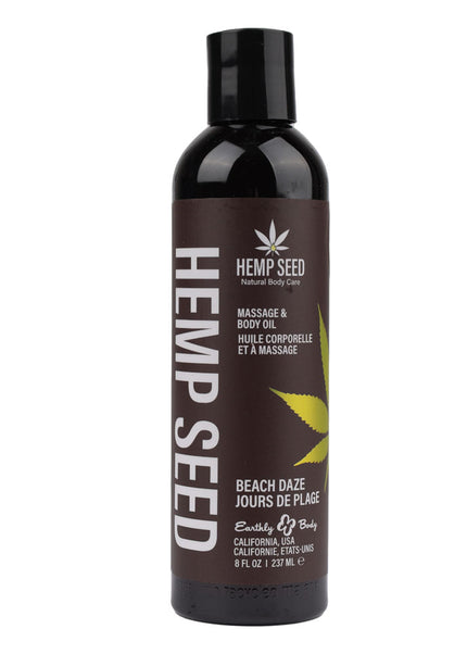 Hemp Seed Massage & Body Oil - Beach Daze (Coconut & Pineapple) Scented - 237 ml Bottle