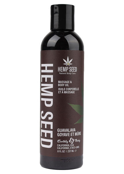Hemp Seed Massage & Body Oil - Guavalava (Guava & Blackberry) Scented - 237 ml Bottle