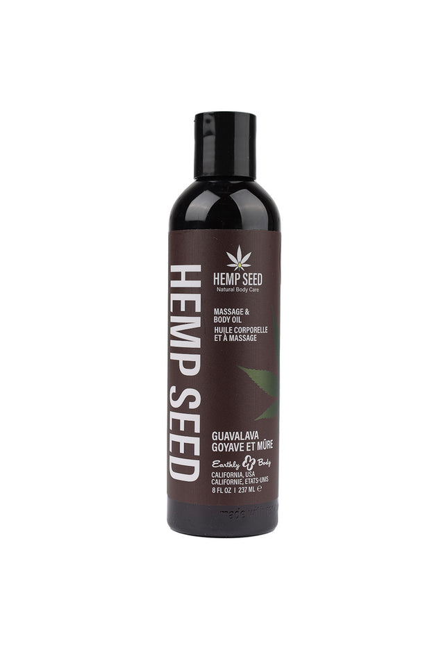 Hemp Seed Massage & Body Oil - Guavalava (Guava & Blackberry) Scented - 237 ml Bottle