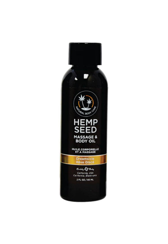 Hemp Seed Massage & Body Oil - Dreamsicle (Tangerine & Plum) Scented - 59 ml Bottle