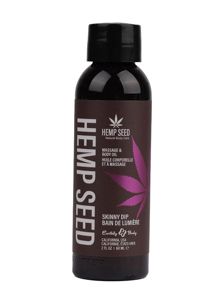 Hemp Seed Massage & Body Oil - Skinny Dip (Vanilla & Faiy Floss) Scented - 59 ml Bottle