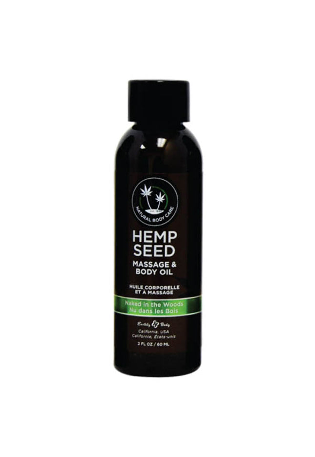 Hemp Seed Massage & Body Oil - Naked In The Woods (White Tea & Ginger) Scented - 59 ml Bottle
