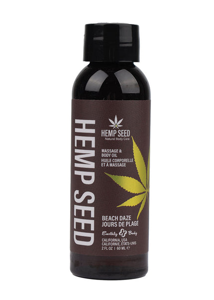 Hemp Seed Massage & Body Oil - Beach Daze (Coconut & Pineapple) Scented - 59 ml Bottle