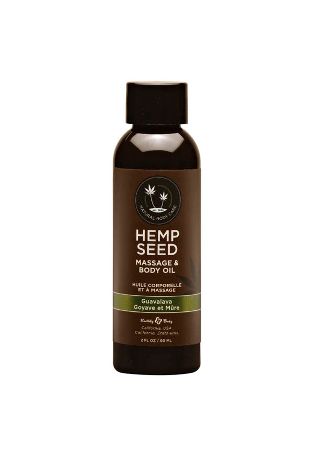 Hemp Seed Massage & Body Oil - Guavalava (Guava & Blackberry) Scented - 59 ml Bottle