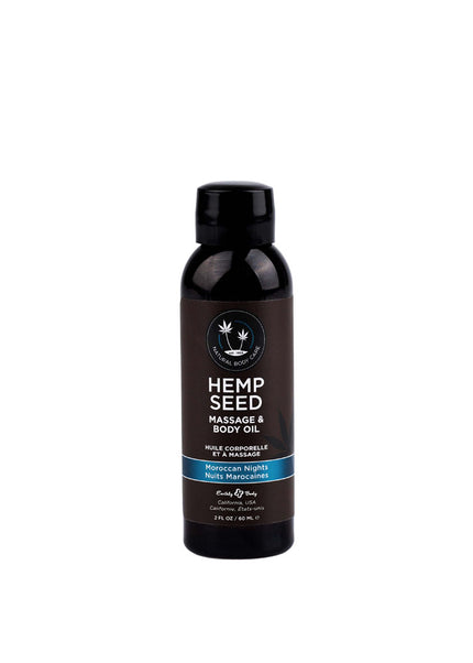 Hemp Seed Massage & Body Oil - Moroccan Nights (Earthy & Spicy-Sensual) Scented - 59 ml Bottle