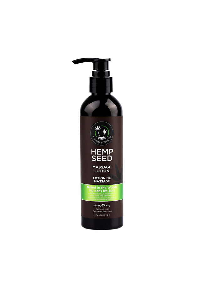 Hemp Seed Massage Lotion - Naked In The Woods (White Tea & Ginger) Scented - 237 ml Bottle