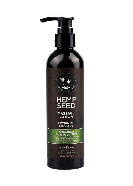 Hemp Seed Massage Lotion - Guavalava (Guava & Blackberry) Scented - 237 ml Bottle