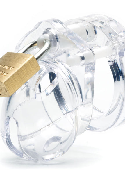 Mini-Me Black Chastity Cock Cage Kit - Clear - Clear 1.25 Inch Cock Cage Kit