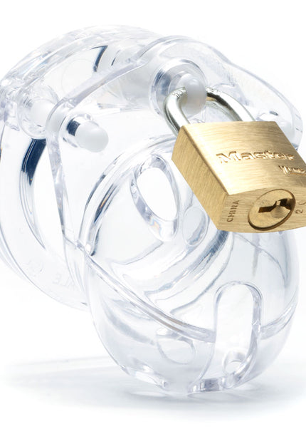 Mini-Me Black Chastity Cock Cage Kit - Clear - Clear 1.25 Inch Cock Cage Kit