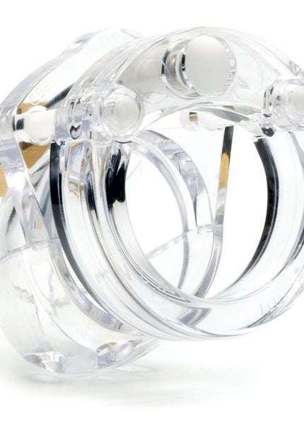 Mini-Me Black Chastity Cock Cage Kit - Clear - Clear 1.25 Inch Cock Cage Kit