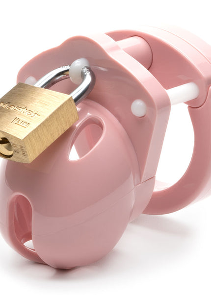 Mini-Me Black Chastity Cock Cage Kit - Pink - Pink 1.25 Inch Cock Cage Kit