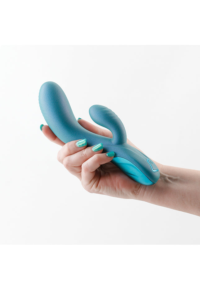 Royals - Regent - Metallic Green - Metallic Green 19.3 cm USB Rechargeable Rabbit Vibrator