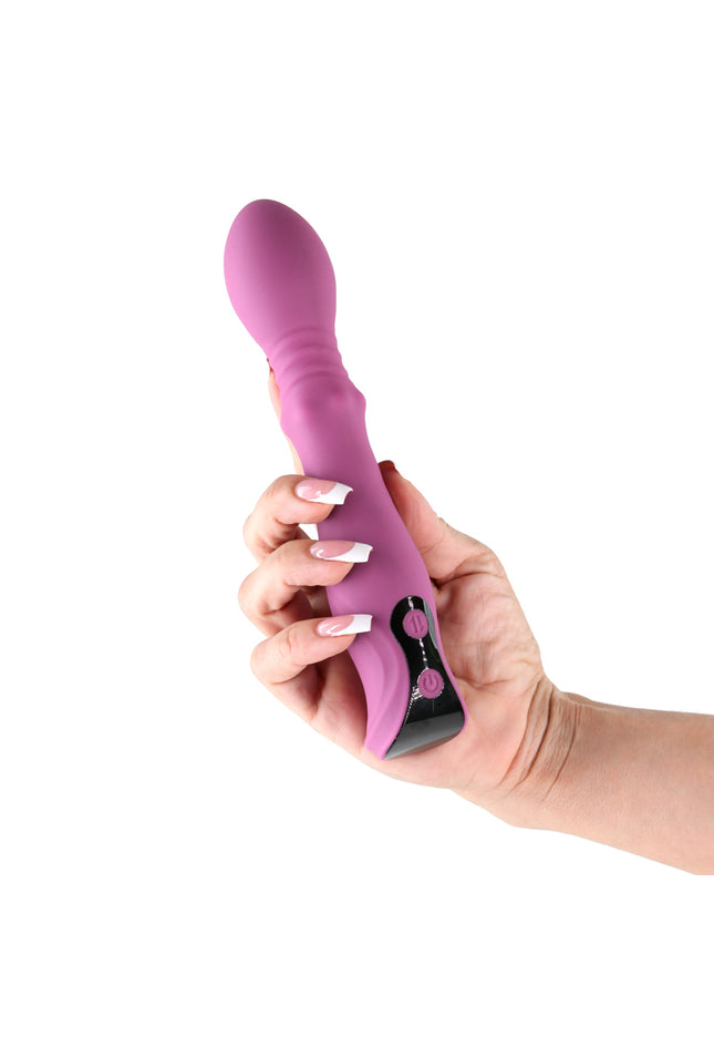 Lust-n-Dreams - Cadence - Blush - Purple 18.2 cm USB Rechargeable Thrusting & Sliding Vibrator