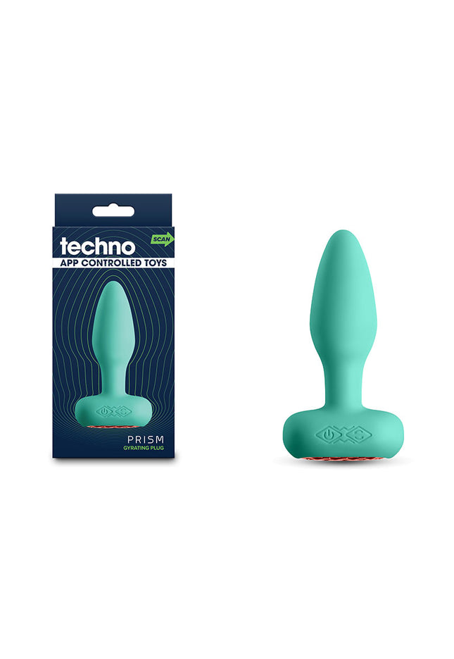 Techno - Prism - Teal 10.9 cm USB Rechargeable Butt Plug with App Control