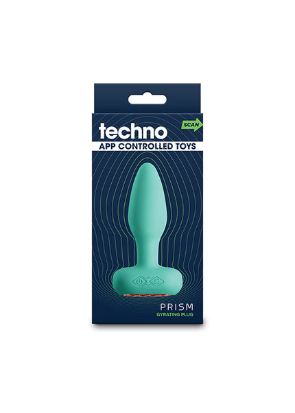Techno - Prism - Teal 10.9 cm USB Rechargeable Butt Plug with App Control