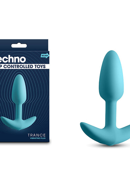 Techno - Trance - Blue 10.9 cm USB Rechargeable Butt Plug with App Control