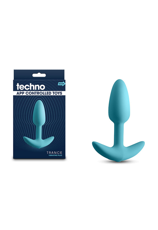 Techno - Trance - Blue 10.9 cm USB Rechargeable Butt Plug with App Control
