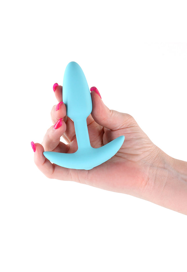 Techno - Trance - Blue 10.9 cm USB Rechargeable Butt Plug with App Control