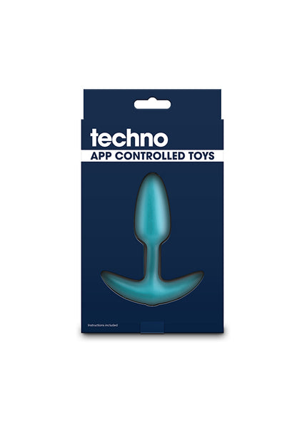Techno - Trance - Blue 10.9 cm USB Rechargeable Butt Plug with App Control