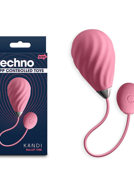 Techno - Kandi - Pink USB Rechargeable Vibrating Egg with App Control