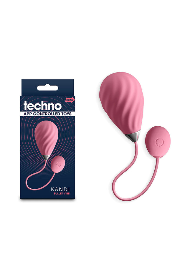 Techno - Kandi - Pink USB Rechargeable Vibrating Egg with App Control