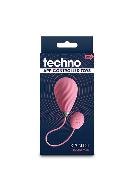 Techno - Kandi - Pink USB Rechargeable Vibrating Egg with App Control