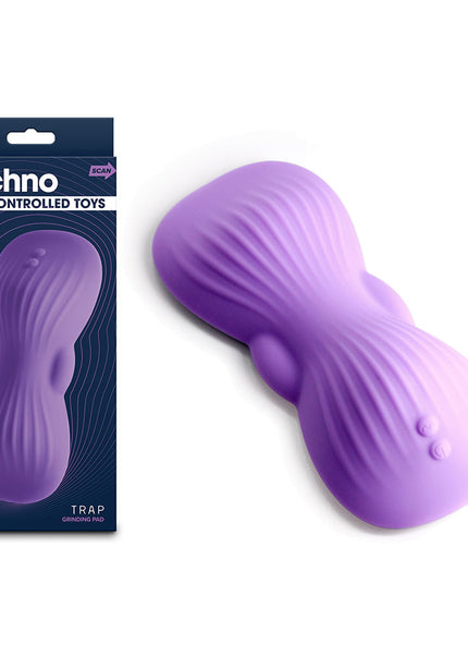 Techno - Trap - Purple - Purple USB Rechargeable Vibrating Grind Pad with App Control