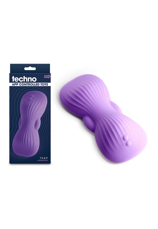 Techno - Trap - Purple - Purple USB Rechargeable Vibrating Grind Pad with App Control