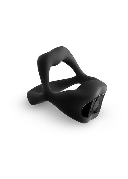 Techno - Strobe - Black - Black USB Rechargeable Vibrating Cock Ring with App Control