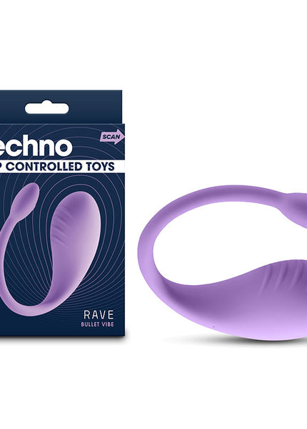 Techno - Rave - Purple - Purple USB Rechargeable Vibrator with App Control