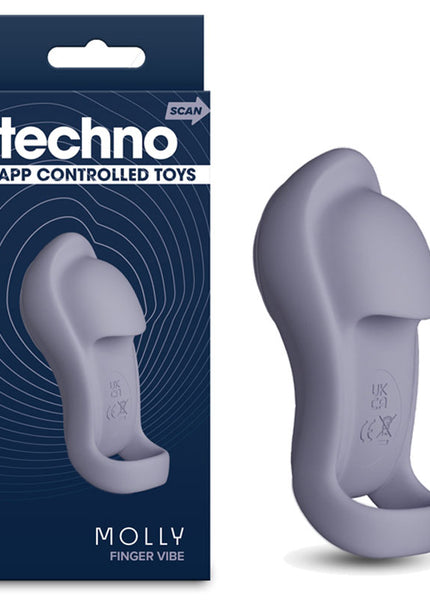Techno - Molly - Grey USB Rechargeable Finger Stimulator with App Control