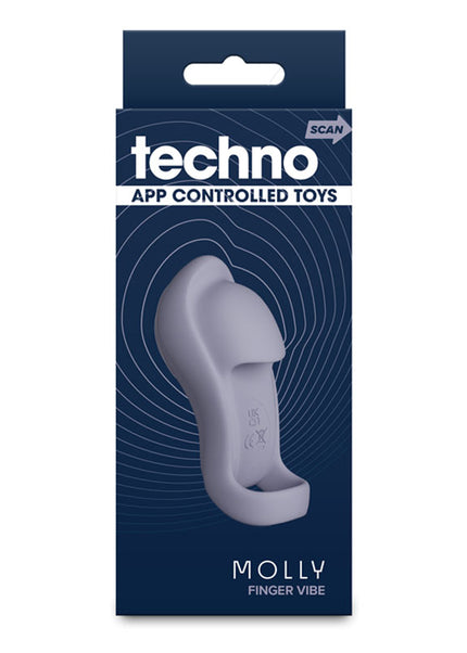 Techno - Molly - Grey USB Rechargeable Finger Stimulator with App Control