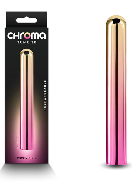 Chroma Sunrise - Large - Metallic Pink/Gold 13.8 cm USB Rechargeable Vibrator