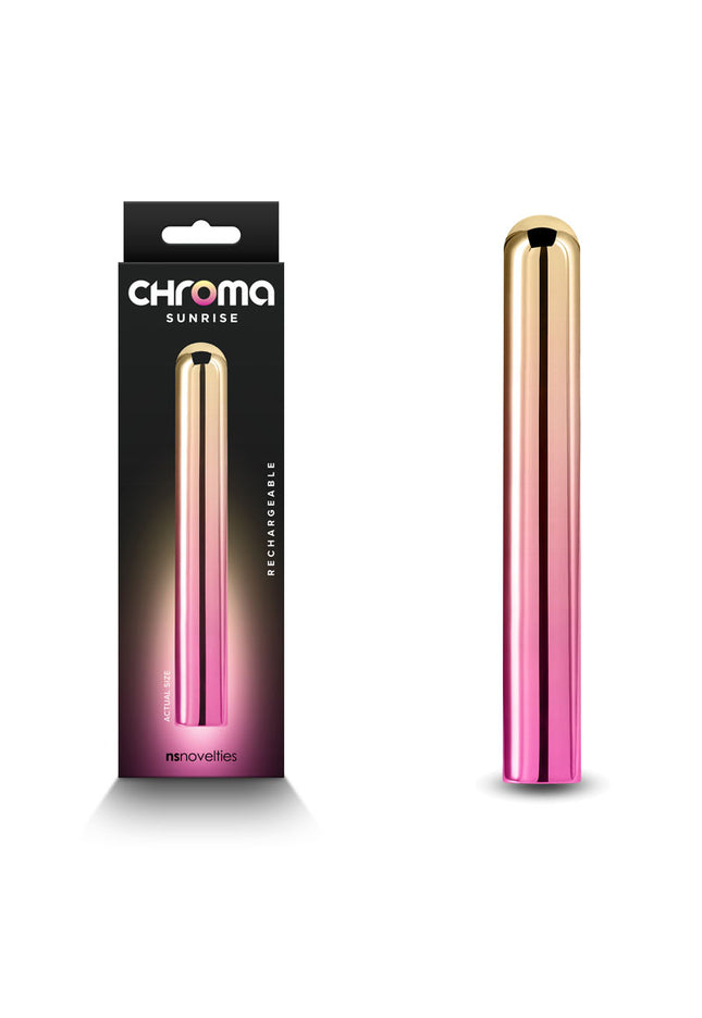 Chroma Sunrise - Large - Metallic Pink/Gold 13.8 cm USB Rechargeable Vibrator