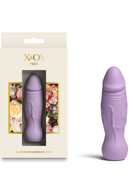 X & O's Peck - Lavender 9.9 cm USB Rechargeable Bullet