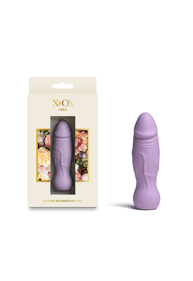 X & O's Peck - Lavender 9.9 cm USB Rechargeable Bullet