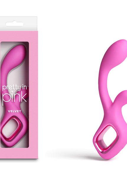 Pretty in Pink Velvet - Pink - Pink 18.7 cm USB Rechargeable Rabbit Vibrator