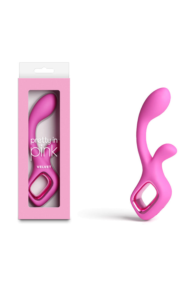 Pretty in Pink Velvet - Pink - Pink 18.7 cm USB Rechargeable Rabbit Vibrator