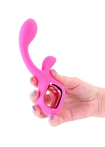 Pretty in Pink Velvet - Pink - Pink 18.7 cm USB Rechargeable Rabbit Vibrator