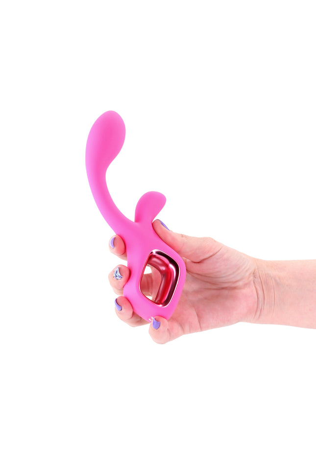 Pretty in Pink Velvet - Pink - Pink 18.7 cm USB Rechargeable Rabbit Vibrator