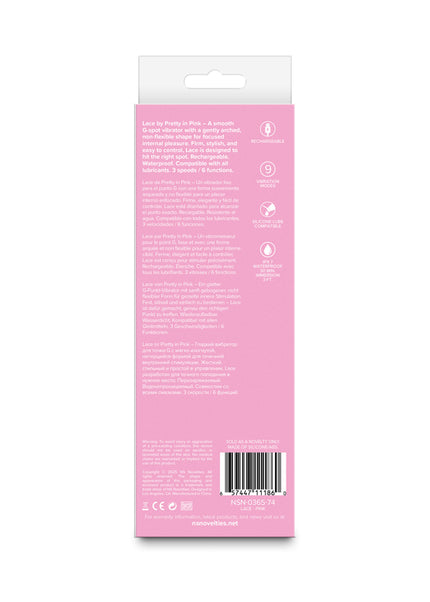 Pretty in Pink Lace - Pink - Pink 18.7 cm USB Rechargeable Vibrator