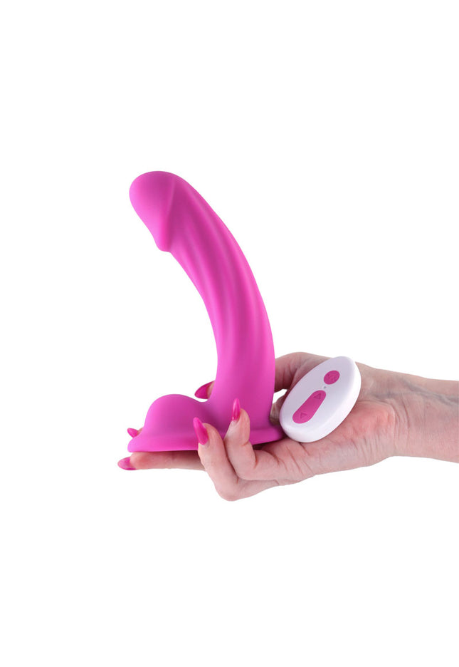 Colours Curve - Vibrating 6'' Dildo - Pink - Pink 16.4 cm USB Rechargeable Vibrating Dildo with Wireless Remote