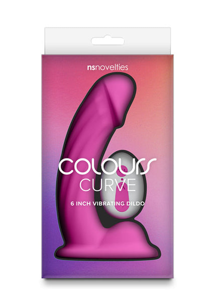 Colours Curve - Vibrating 6'' Dildo - Pink - Pink 16.4 cm USB Rechargeable Vibrating Dildo with Wireless Remote