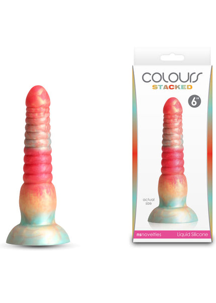 Colours Stacked - 6'' Dildo - Red/Gold - Red/Gold 16 cm Fantasy Dildo