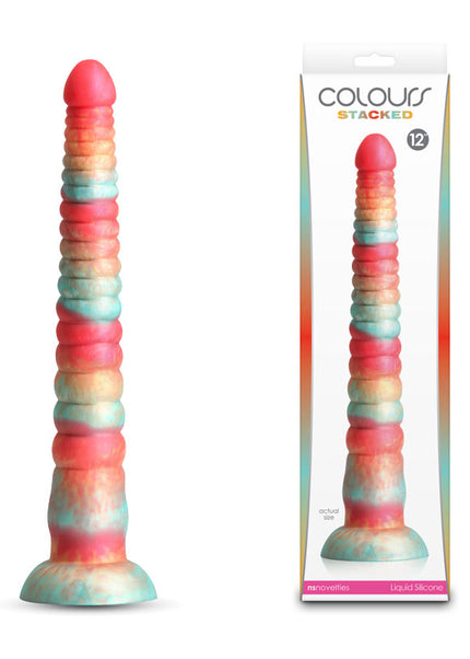 Colours Stacked - 12'' Dildo - Red/Gold - Red/Gold 30.6 cm Fantasy Dildo